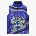 Bulldogs Rugby Mascot Sleeveless Puffer Jacket Fierce Athlete Graphic in Sports Style