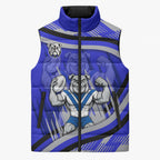 Bulldogs Rugby Mascot Sleeveless Puffer Jacket Fierce Athlete Graphic in Sports Style