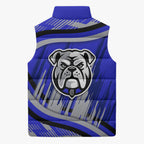 Bulldogs Rugby Mascot Sleeveless Puffer Jacket Fierce Athlete Graphic in Sports Style