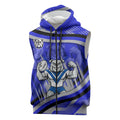 Bulldogs Rugby Mascot Sleeveless Zip Hoodie Fierce Athlete Graphic in Sports Style