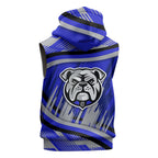 Bulldogs Rugby Mascot Sleeveless Zip Hoodie Fierce Athlete Graphic in Sports Style