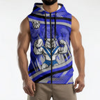 Bulldogs Rugby Mascot Sleeveless Zip Hoodie Fierce Athlete Graphic in Sports Style
