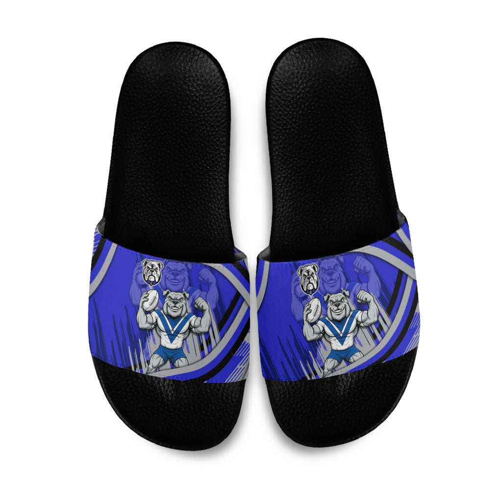 Bulldogs Rugby Mascot Slide Sandals Fierce Athlete Graphic in Sports Style