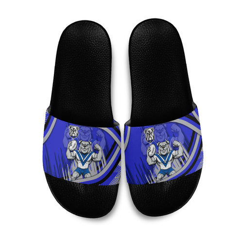 Bulldogs Rugby Mascot Slide Sandals Fierce Athlete Graphic in Sports Style