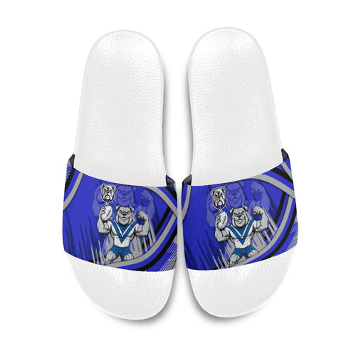 Bulldogs Rugby Mascot Slide Sandals Fierce Athlete Graphic in Sports Style