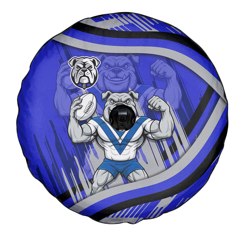 Bulldogs Rugby Mascot Spare Tire Cover Fierce Athlete Graphic in Sports Style