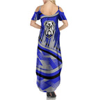 Bulldogs Rugby Mascot Summer Maxi Dress Fierce Athlete Graphic in Sports Style