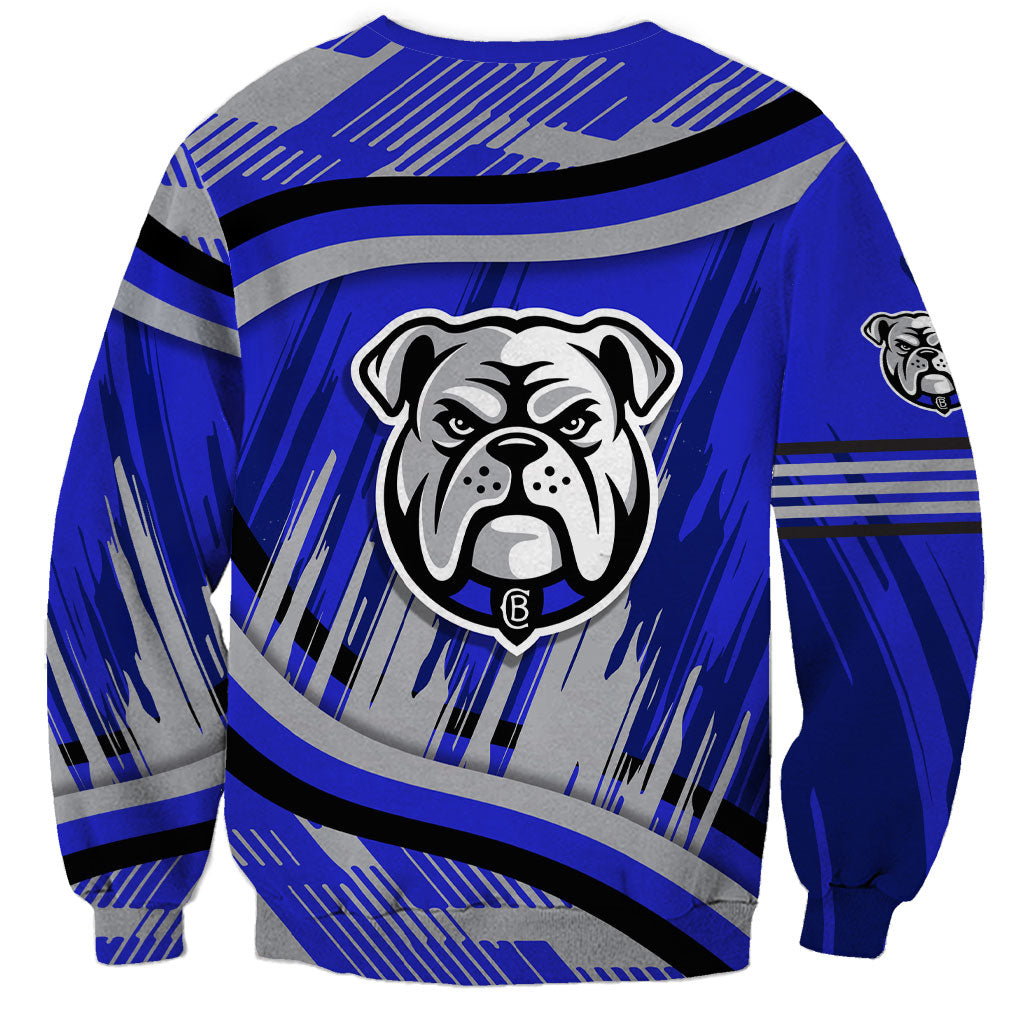 Bulldogs Rugby Mascot Sweatshirt Fierce Athlete Graphic in Sports Style