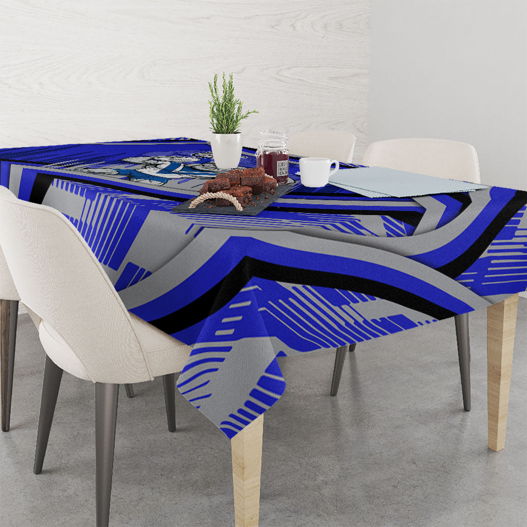 Bulldogs Rugby Mascot Tablecloth Fierce Athlete Graphic in Sports Style