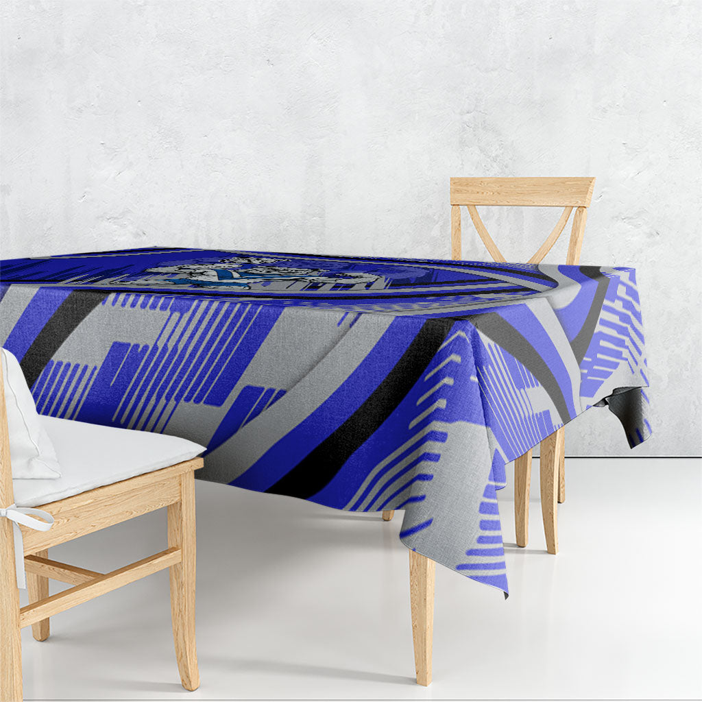 Bulldogs Rugby Mascot Tablecloth Fierce Athlete Graphic in Sports Style