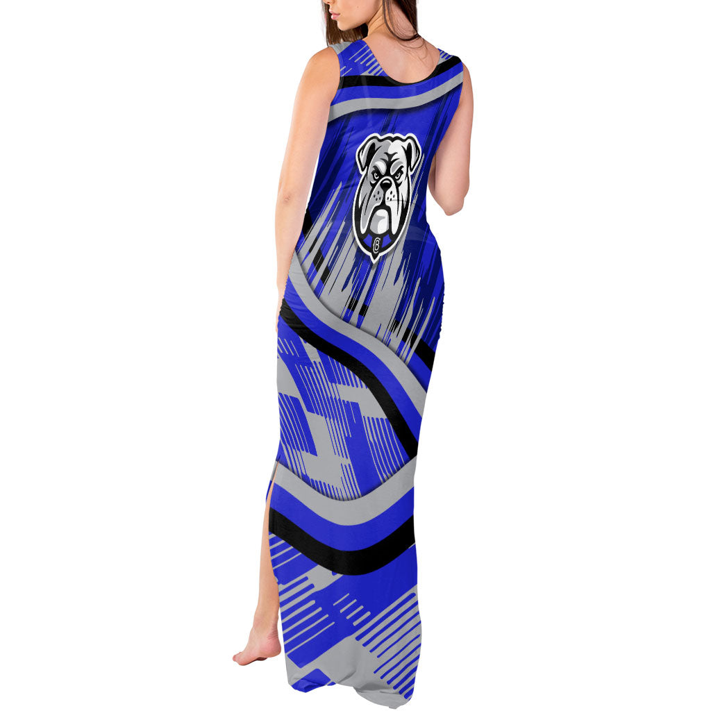 Bulldogs Rugby Mascot Tank Maxi Dress Fierce Athlete Graphic in Sports Style