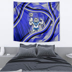 Bulldogs Rugby Mascot Tapestry Fierce Athlete Graphic in Sports Style