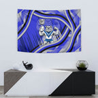 Bulldogs Rugby Mascot Tapestry Fierce Athlete Graphic in Sports Style