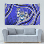 Bulldogs Rugby Mascot Tapestry Fierce Athlete Graphic in Sports Style