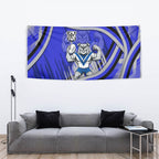 Bulldogs Rugby Mascot Tapestry Fierce Athlete Graphic in Sports Style
