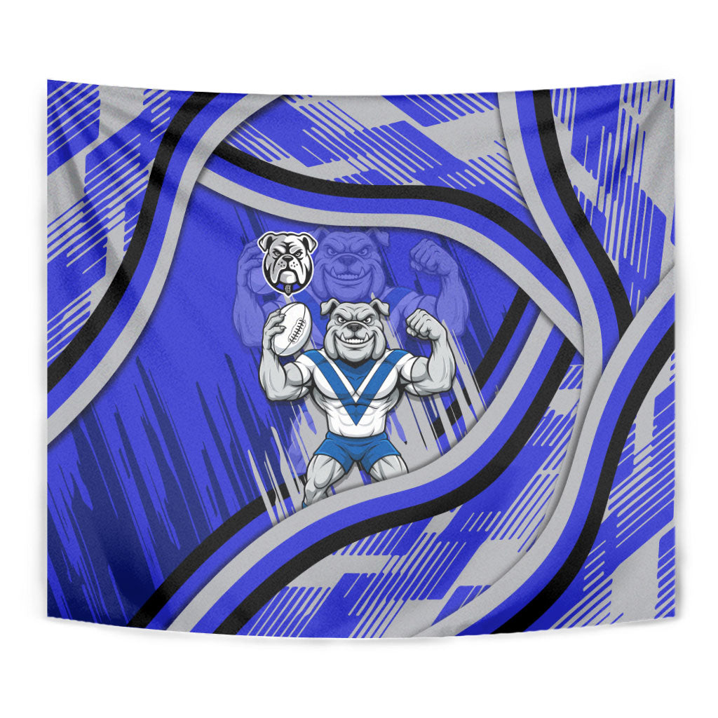 Bulldogs Rugby Mascot Tapestry Fierce Athlete Graphic in Sports Style