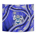 Bulldogs Rugby Mascot Tapestry Fierce Athlete Graphic in Sports Style