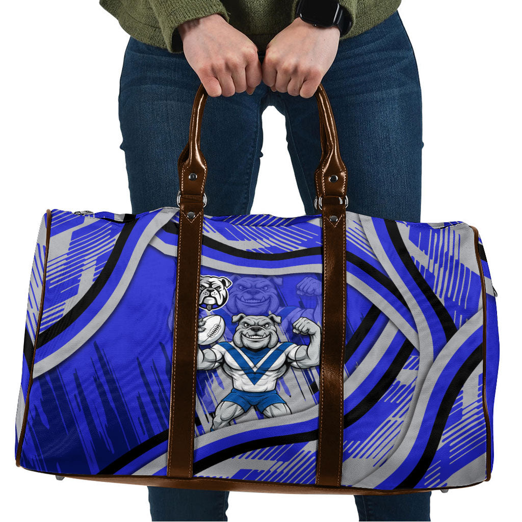 Bulldogs Rugby Mascot Travel Bag Fierce Athlete Graphic in Sports Style
