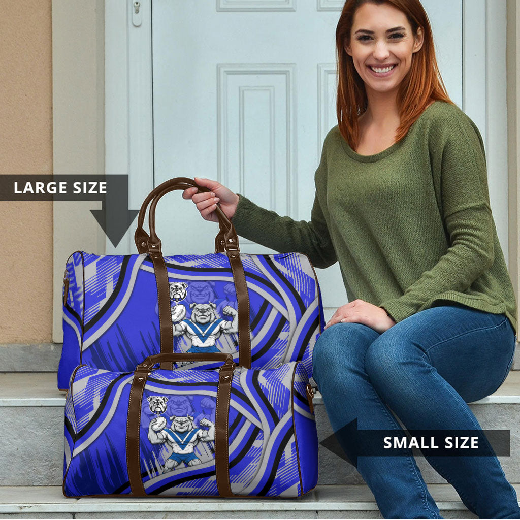 Bulldogs Rugby Mascot Travel Bag Fierce Athlete Graphic in Sports Style