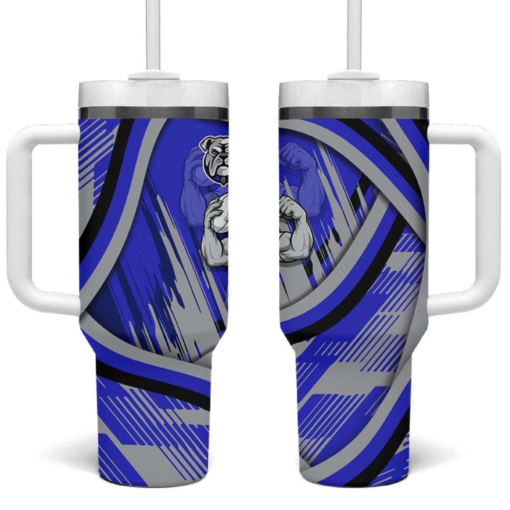 Bulldogs Rugby Mascot Tumbler With Handle Fierce Athlete Graphic in Sports Style
