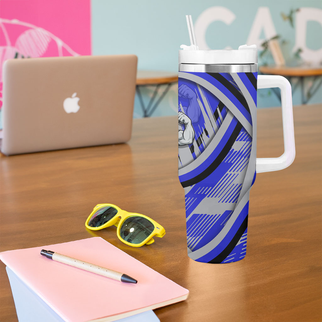 Bulldogs Rugby Mascot Tumbler With Handle Fierce Athlete Graphic in Sports Style