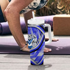 Bulldogs Rugby Mascot Tumbler With Handle Fierce Athlete Graphic in Sports Style