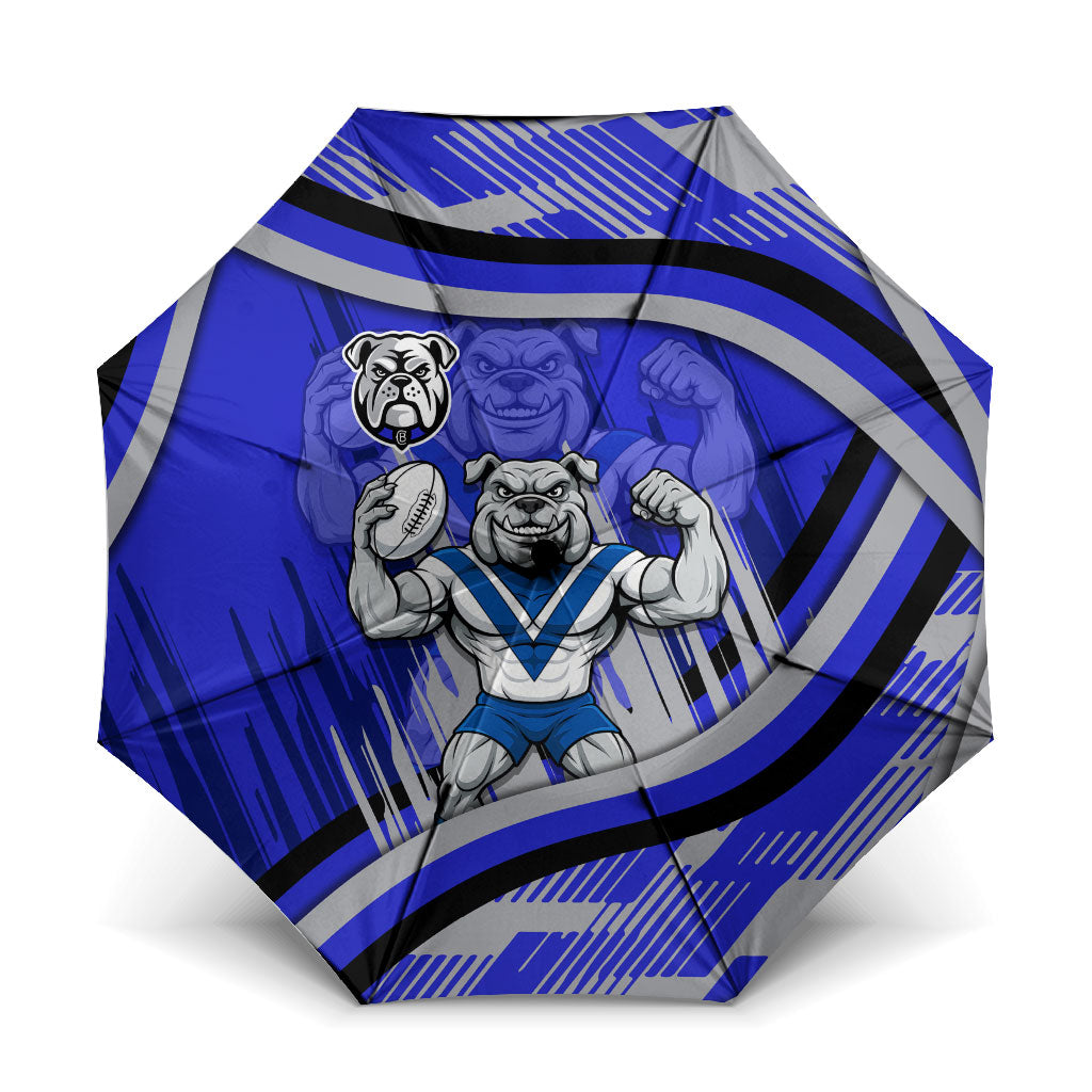 Bulldogs Rugby Mascot Umbrella Fierce Athlete Graphic in Sports Style
