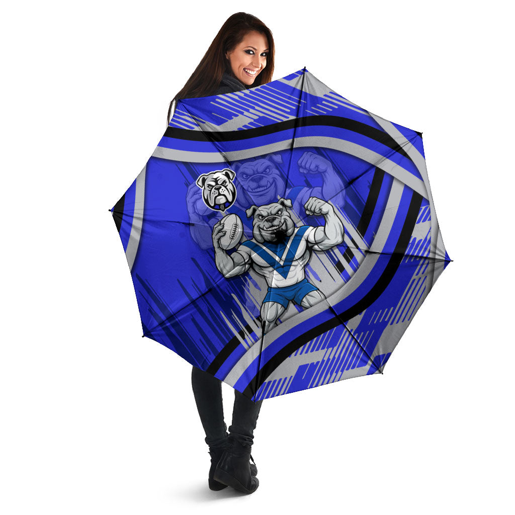 Bulldogs Rugby Mascot Umbrella Fierce Athlete Graphic in Sports Style