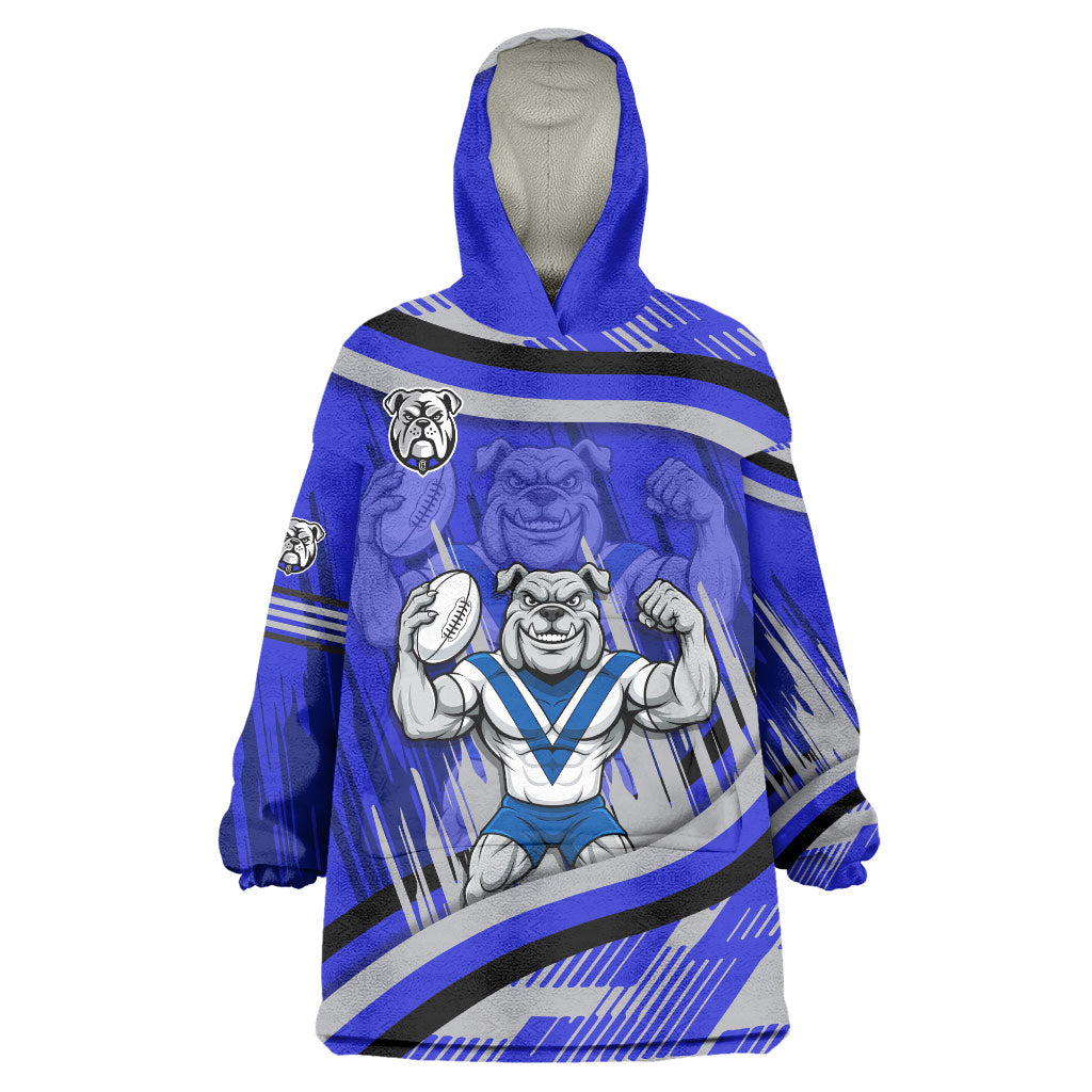 Bulldogs Rugby Mascot Wearable Blanket Hoodie Fierce Athlete Graphic in Sports Style