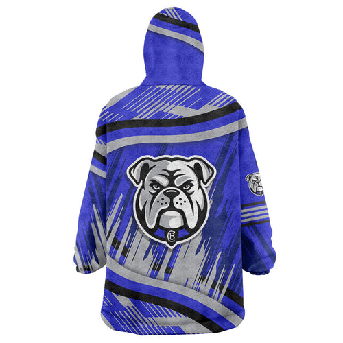 Bulldogs Rugby Mascot Wearable Blanket Hoodie Fierce Athlete Graphic in Sports Style