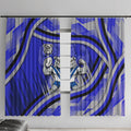 Bulldogs Rugby Mascot Window Curtain Fierce Athlete Graphic in Sports Style