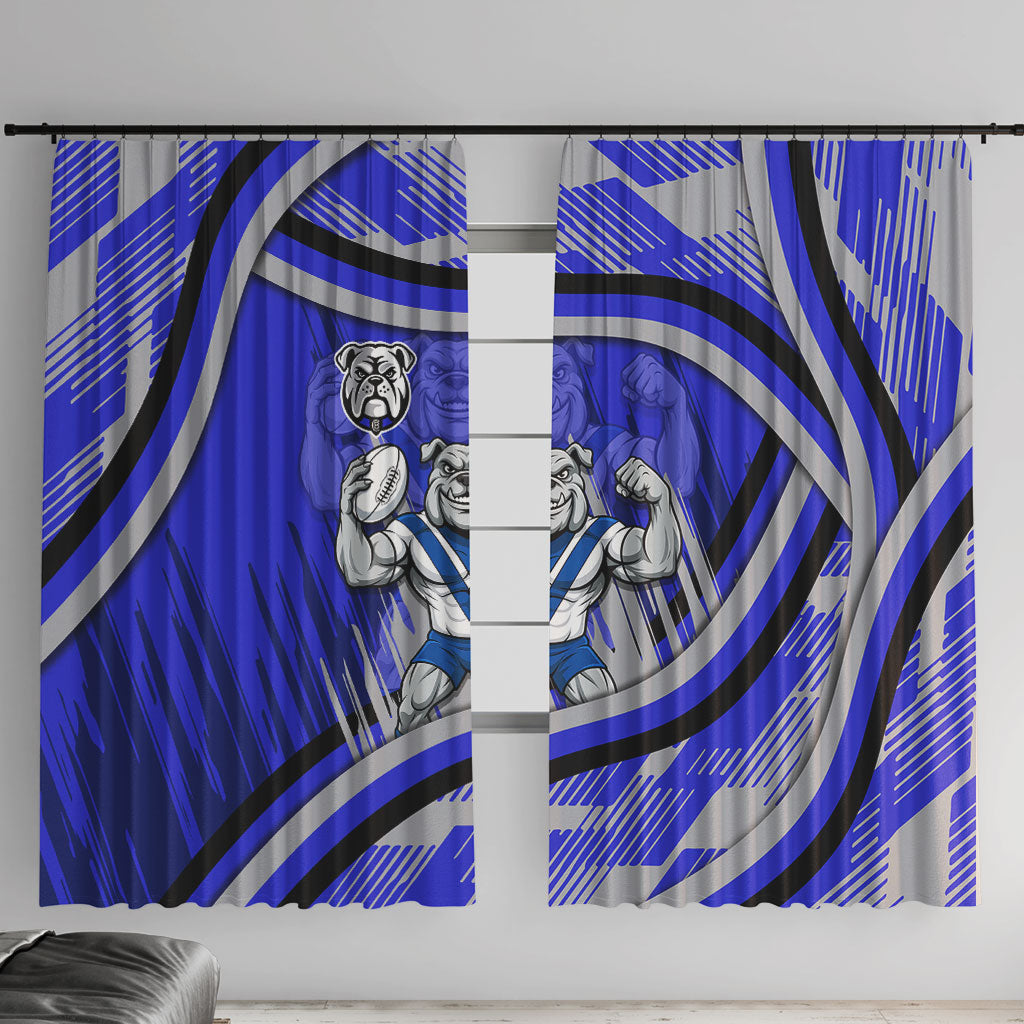 Bulldogs Rugby Mascot Window Curtain Fierce Athlete Graphic in Sports Style