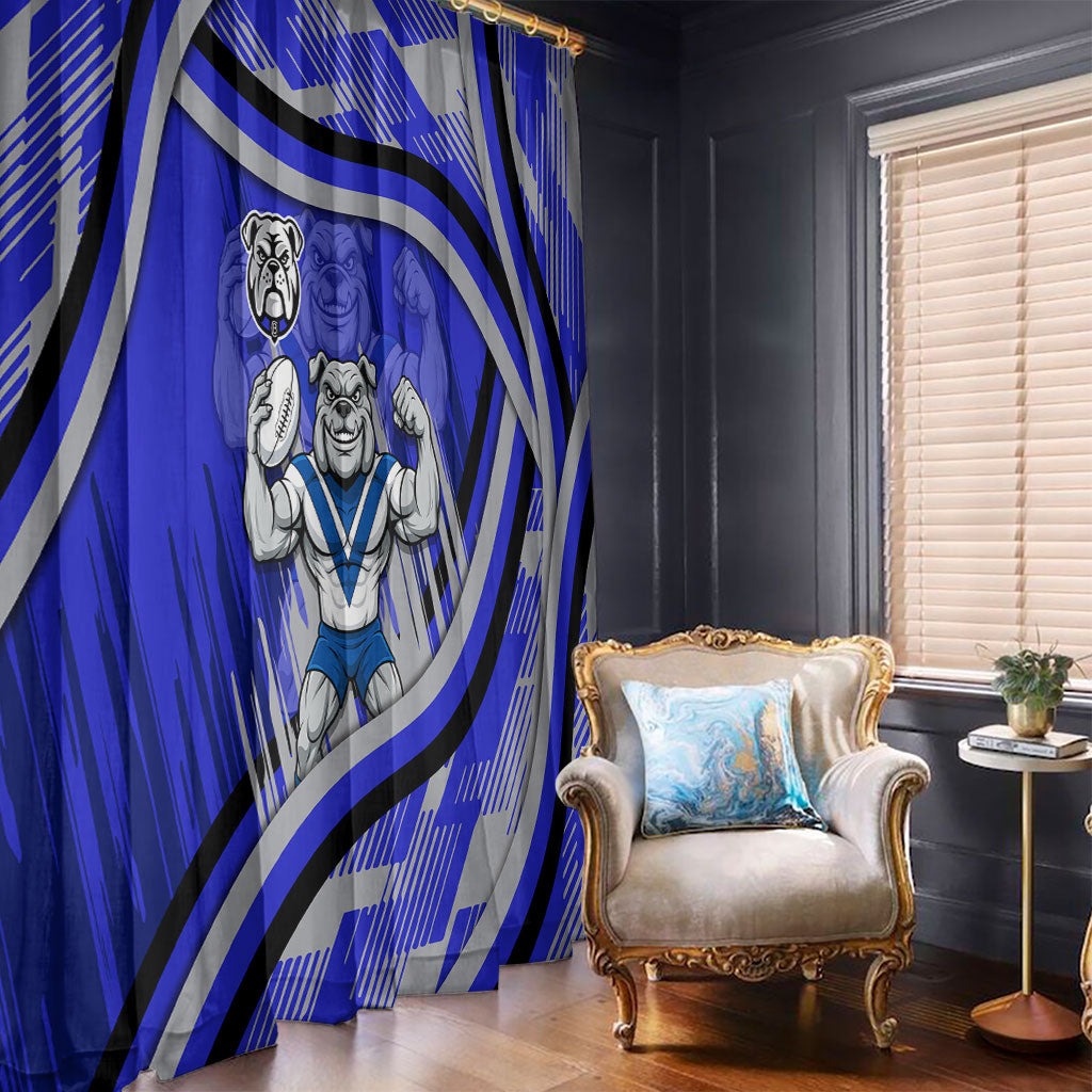 Bulldogs Rugby Mascot Window Curtain Fierce Athlete Graphic in Sports Style