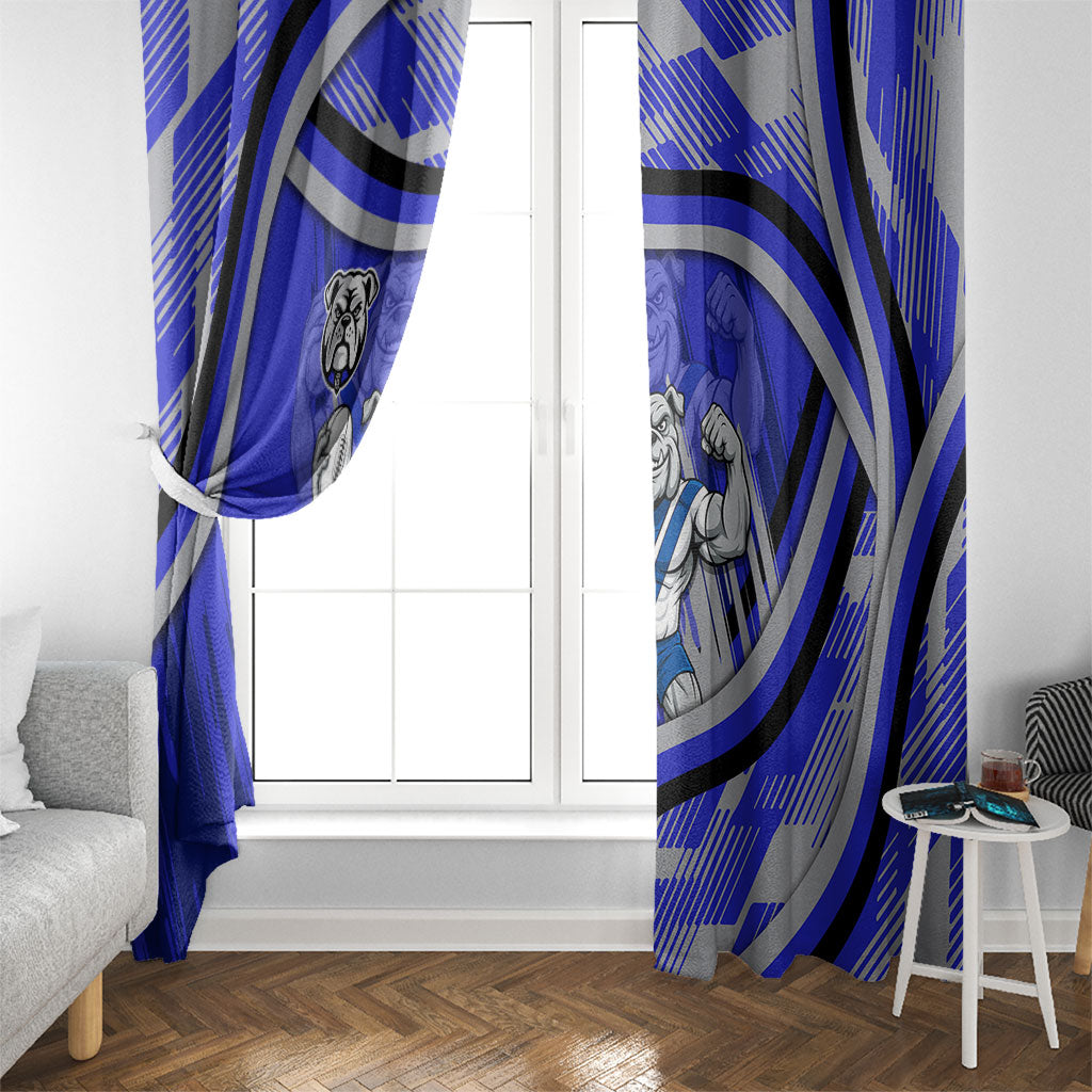 Bulldogs Rugby Mascot Window Curtain Fierce Athlete Graphic in Sports Style