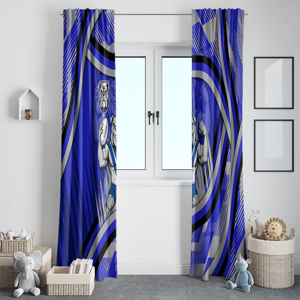 Bulldogs Rugby Mascot Window Curtain Fierce Athlete Graphic in Sports Style
