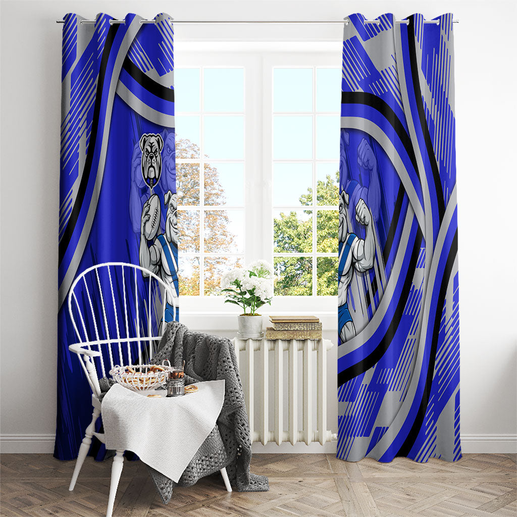 Bulldogs Rugby Mascot Window Curtain Fierce Athlete Graphic in Sports Style