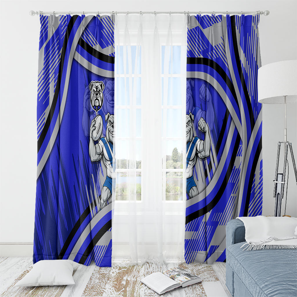 Bulldogs Rugby Mascot Window Curtain Fierce Athlete Graphic in Sports Style