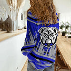 Bulldogs Rugby Mascot Women Casual Shirt Fierce Athlete Graphic in Sports Style