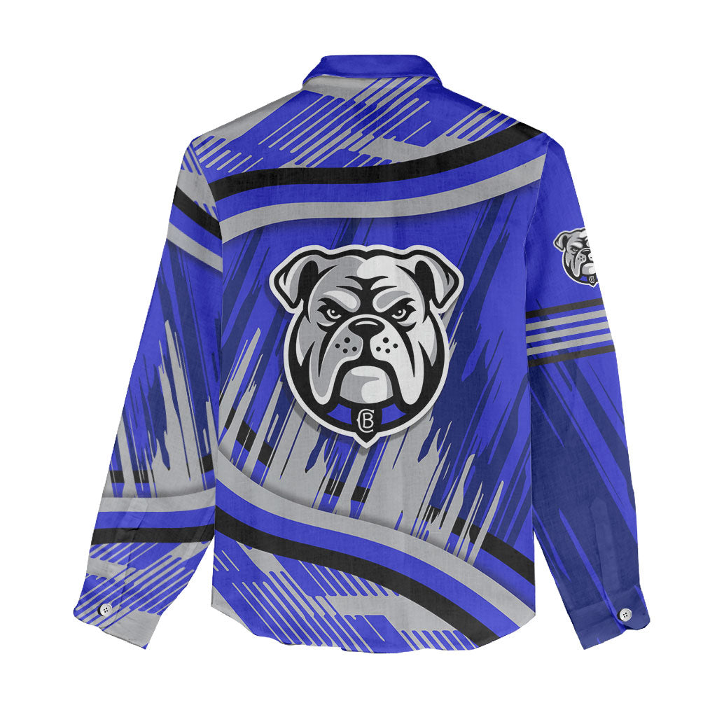 Bulldogs Rugby Mascot Women Casual Shirt Fierce Athlete Graphic in Sports Style