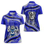 Bulldogs Rugby Mascot Women Polo Shirt Fierce Athlete Graphic in Sports Style