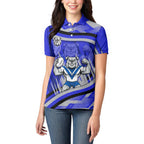 Bulldogs Rugby Mascot Women Polo Shirt Fierce Athlete Graphic in Sports Style