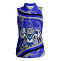 Bulldogs Rugby Mascot Women Sleeveless Polo Shirt Fierce Athlete Graphic in Sports Style