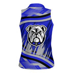 Bulldogs Rugby Mascot Women Sleeveless Polo Shirt Fierce Athlete Graphic in Sports Style