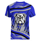 Bulldogs Rugby Mascot Women V-Neck T-Shirt Fierce Athlete Graphic in Sports Style