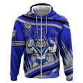 Bulldogs Rugby Mascot Zip Hoodie Fierce Athlete Graphic in Sports Style