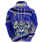 Bulldogs Rugby Mascot Zip Hoodie Fierce Athlete Graphic in Sports Style