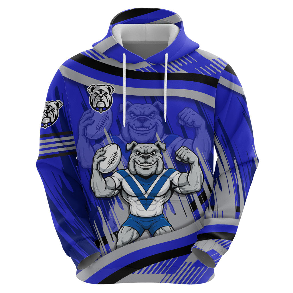 Bulldogs Rugby Mascot Zip Hoodie Fierce Athlete Graphic in Sports Style