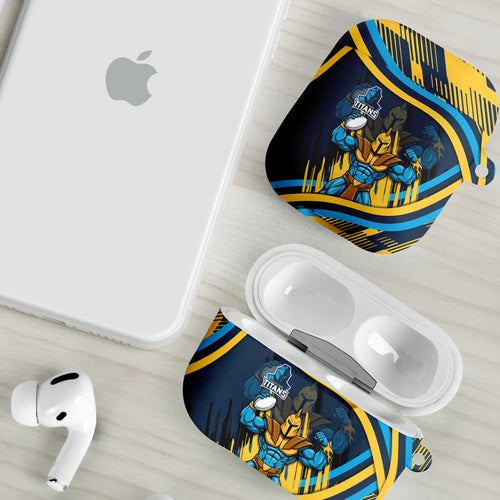Titans Rugby Mascot AirPods Case Fierce Athlete Graphic in Sports Style