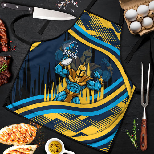 Titans Rugby Mascot Apron Fierce Athlete Graphic in Sports Style