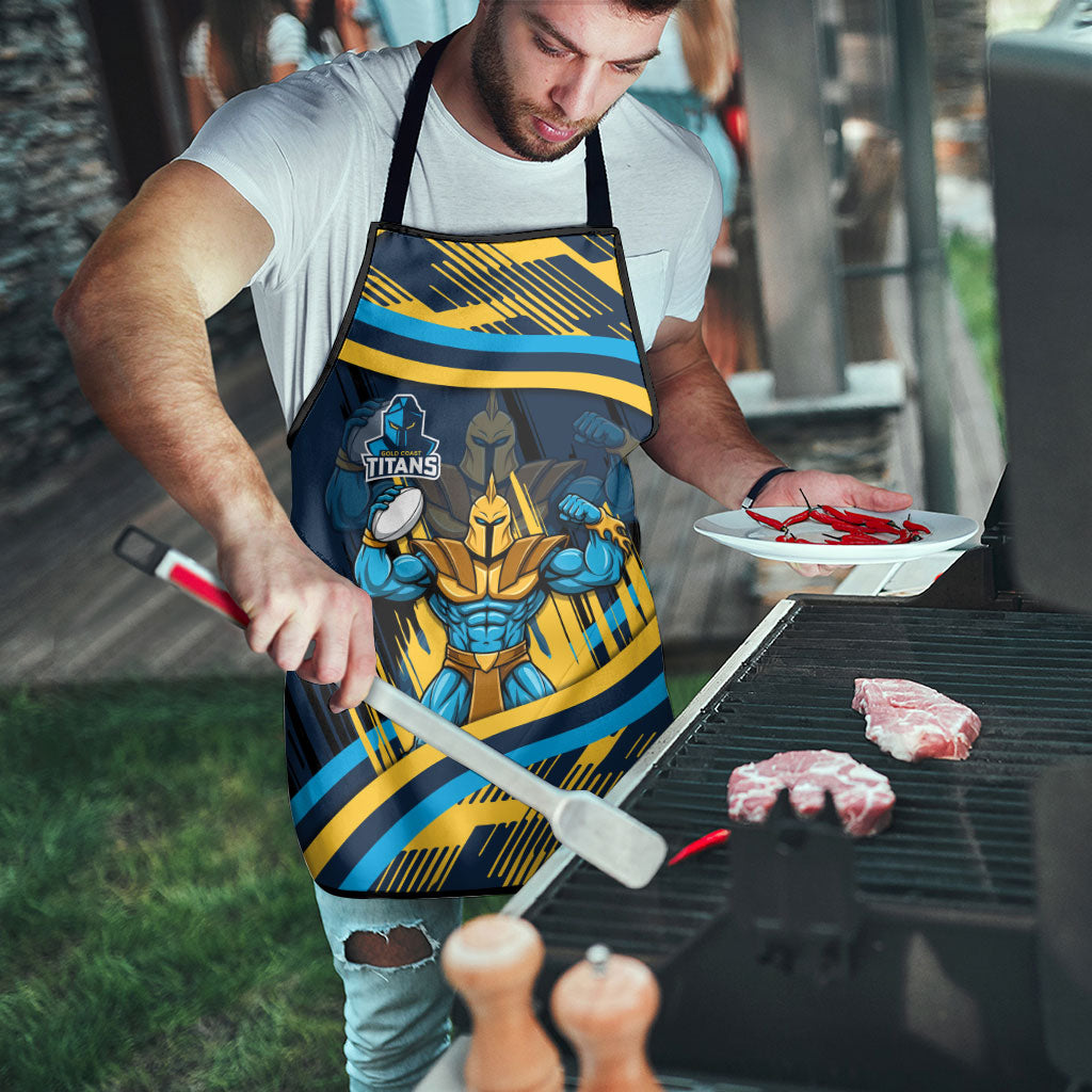 Titans Rugby Mascot Apron Fierce Athlete Graphic in Sports Style